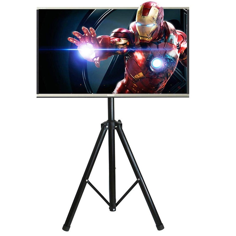 YFLY Black Tripod TV Display Portable Floor Stand Height Adjustable Mount for 32" to 55" Flat Screens - Image 2